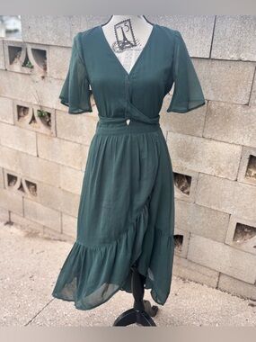 Abercrombie & Fitch Women's Dark Emerald Green Dress Size Small Party Wedding